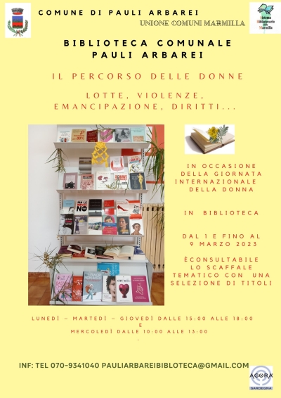 Biblioteca Comunale. Giornata della Donna- Allestimento scaffale tematico.