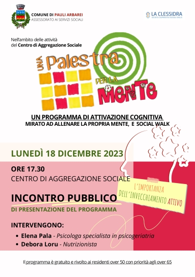 Incontro pubblico - Programma di attivazione cognitiva "Una Palestra per la Mente".