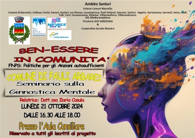 Progetto PLUS "Benessere in Comunit&agrave;". Seminario sulla ginnastica mentale.