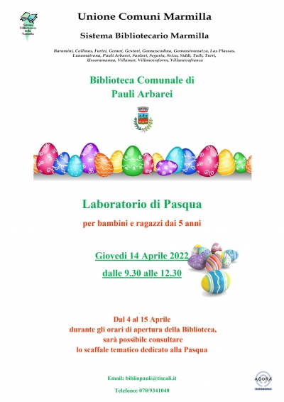 Biblioteca Comunale di Pauli Arbarei. Laboratorio di Pasqua.