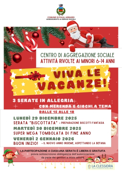 Attivit&agrave; per le festivit&agrave; natalizie al Centro di Aggregazione Sociale.