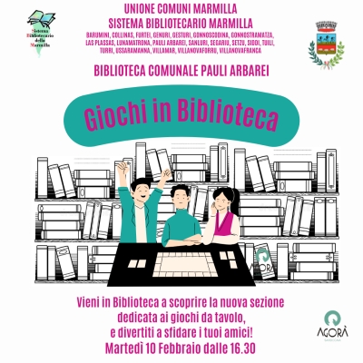 Biblioteca Comunale di Pauli Arbarei. Giochi in Biblioteca.