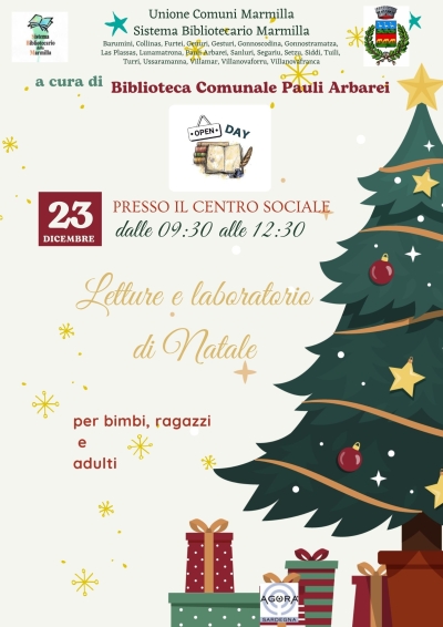 Biblioteca Comunale. Open Day: Letture e laboratorio di Natale.